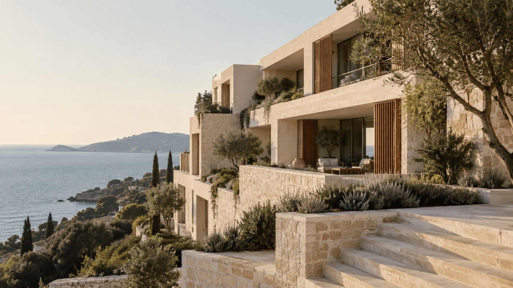 Konzeptbild mediterraner Wohnhäuser